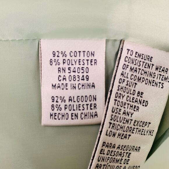 Vintage Jones New York Suit Size 8 2-Piece Skirt Suit w/ Blazer Jacket Green - Picture 12 of 12